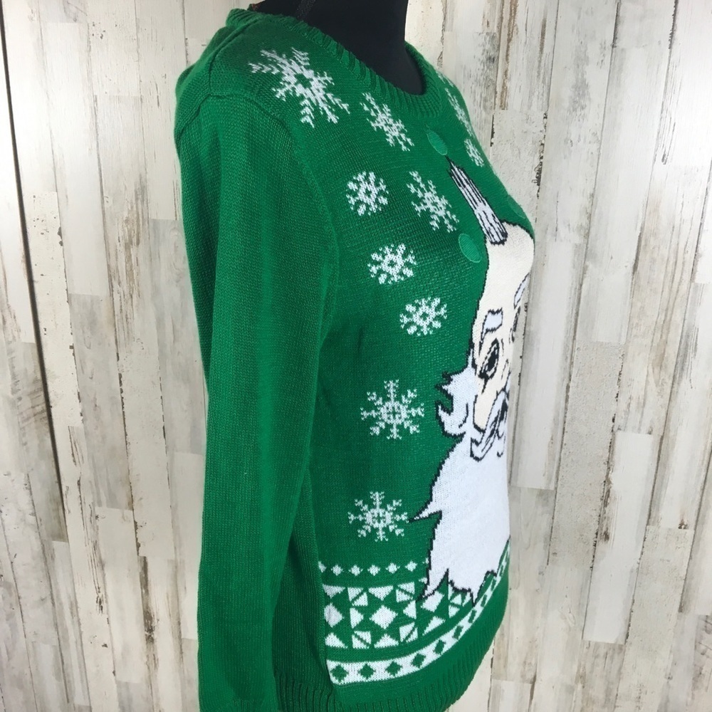 Jem Holiday Sweater Santa Christmas Green Xmas NWT - Picture 3 of 6